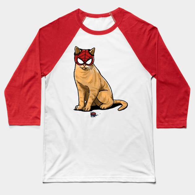 Spider-Cat Baseball T-Shirt by belial90